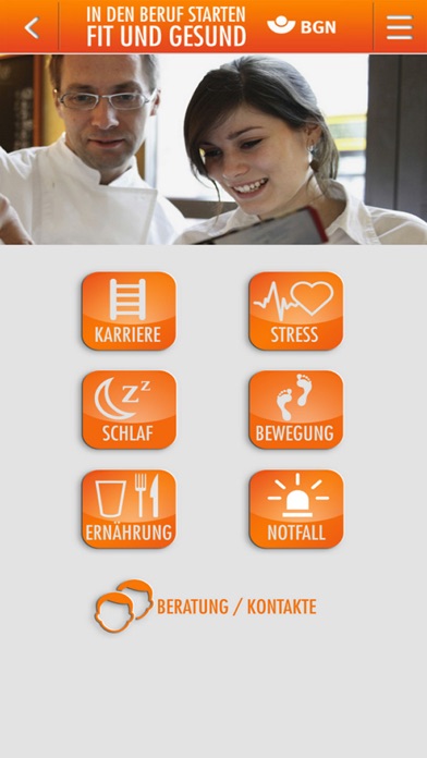 Fit und gesund - BGN-Azubi-App Screenshot