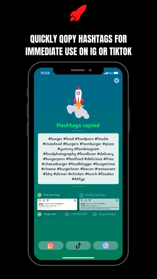 #3. TagRocket - Hashtag Generator (iOS) 由: Slikk Mobile, LLC