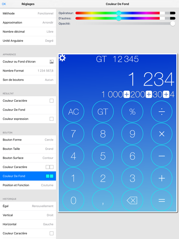 Screenshot #6 pour Personnaliser la Calculatrice