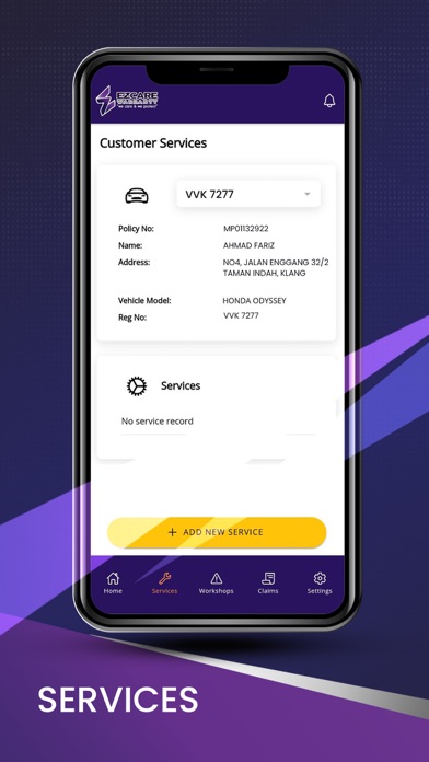 Ezcare Warranty Screenshot