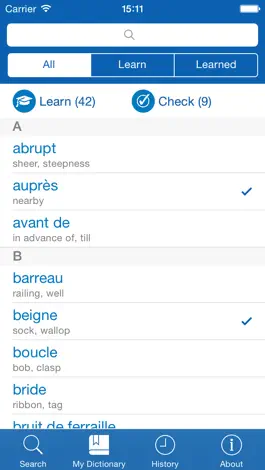 Game screenshot French−English dictionary hack