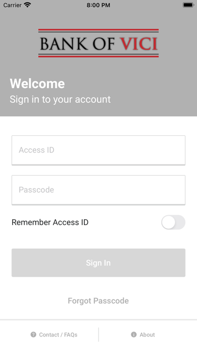 Bank of Vici Mobile Screenshot