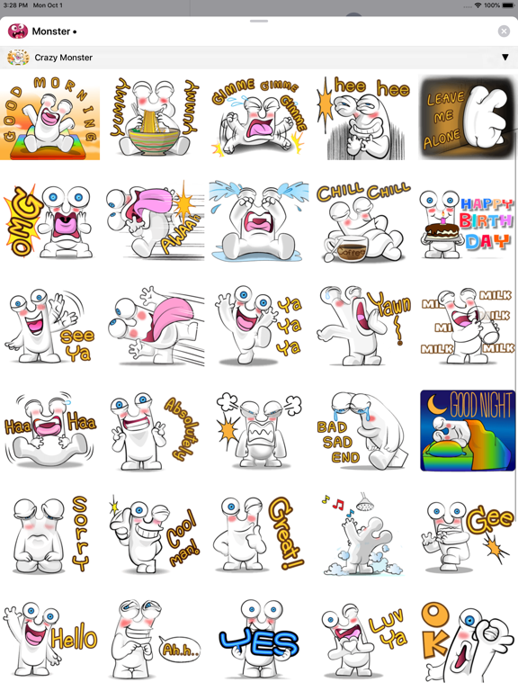 Crazy Monster Stickers iPad screenshot 6 - Stickers app