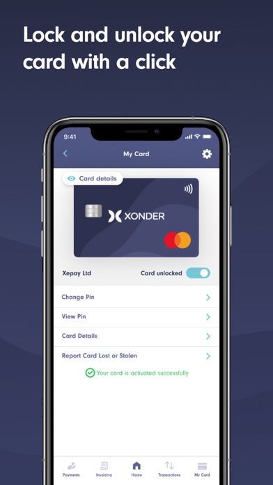 Xonder Business Account Screenshot