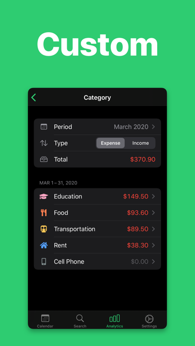 Budget Calendar - Monelyze Screenshot