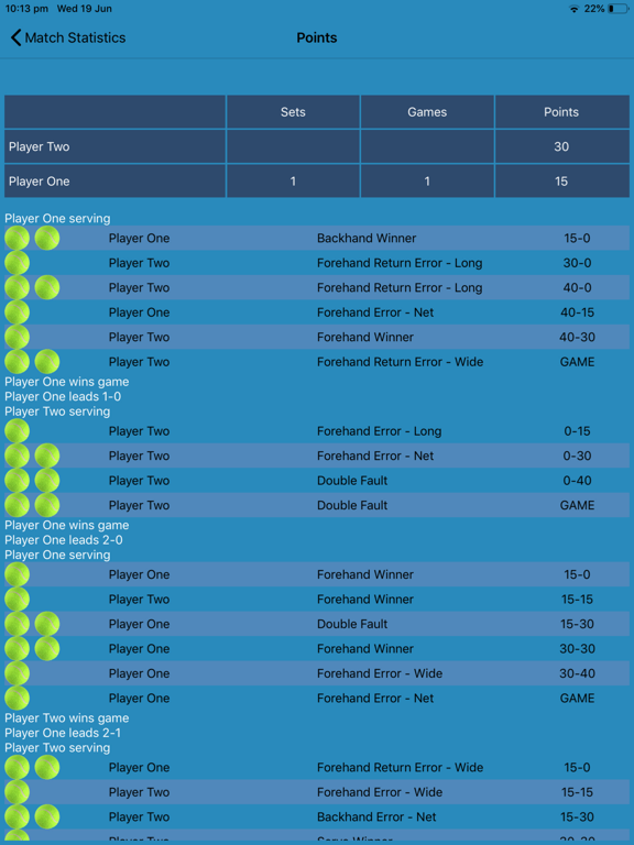 135 Tennis Analytics iPad screenshot 7 - Sports app