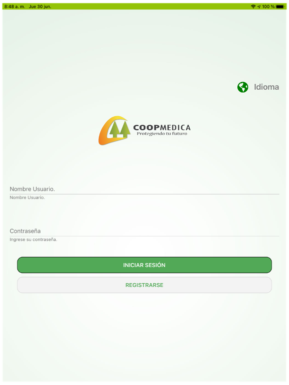COOPMEDICA App Personal iPad screenshot 1 - Finance app
