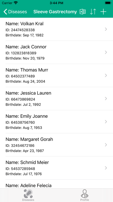 Medical Data Screenshot