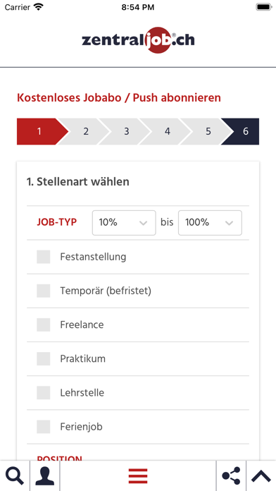 zentraljob.ch Screenshot