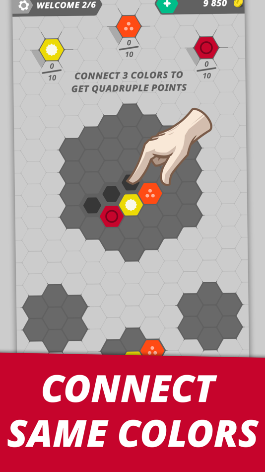#5. Hexme - Merge hexa blocks! (iOS) Podle: GOECORUSH Media, s. r. o.