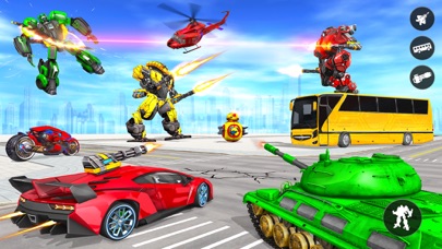 Flying Bus Robot Car Games Screenshot