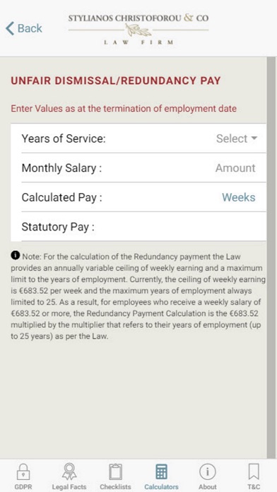 Employment Law and GDPR Tool Screenshot