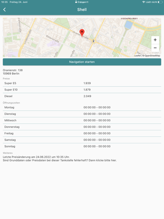 einfach-tanken spritpreis app iPad screenshot 3 - Navigation app