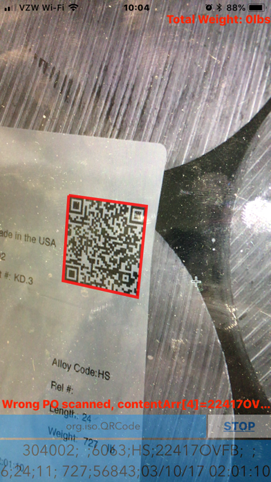 SolVIS Barcode Scanning Screenshot
