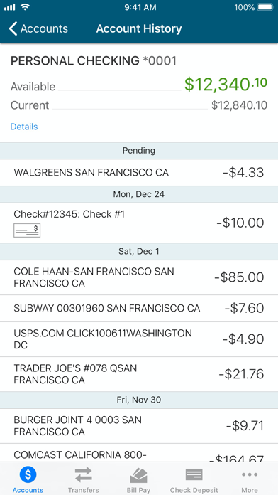 Patriot Bank Screenshot