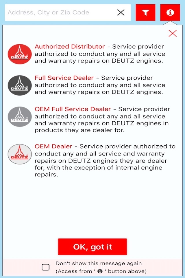 DEUTZ Corp Service Locator screenshot 2