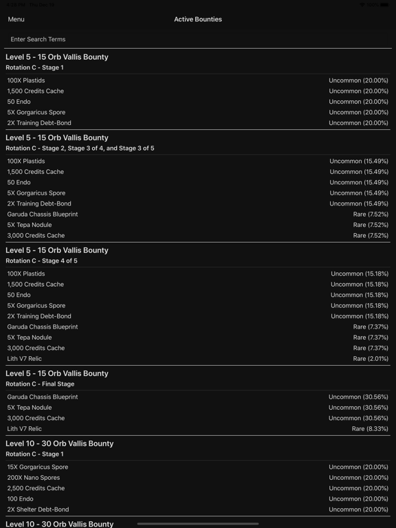 Warframe Info iPad screenshot 5 - Entertainment app