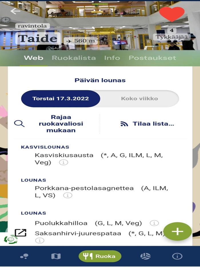 JYU food menus and community