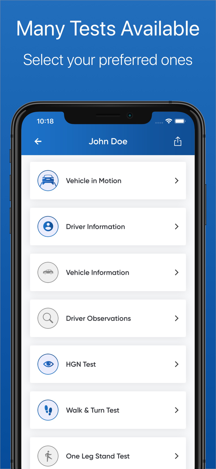 SFST Report - Police DUI App