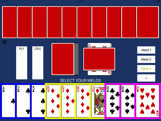 iGin Rummy iPad screenshot