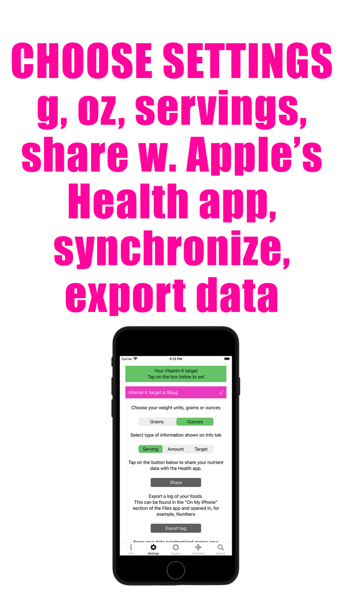 Vitamin K Counter and Tracker