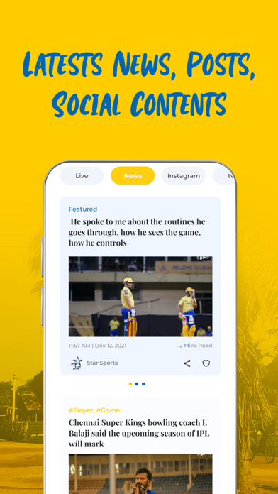 Chennai T20 Cricket Fan App Screenshot