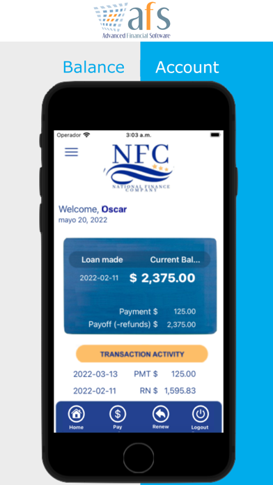 National Finance Company Screenshot