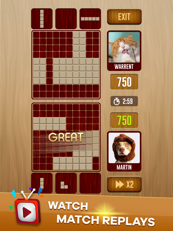 Screenshot #6 pour Woody Battle Block Puzzle Dual