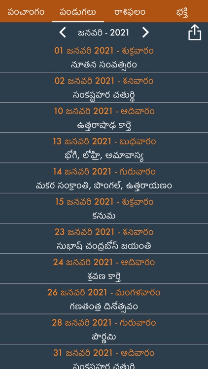 Telugu Calendar 2025 - Bhakthi