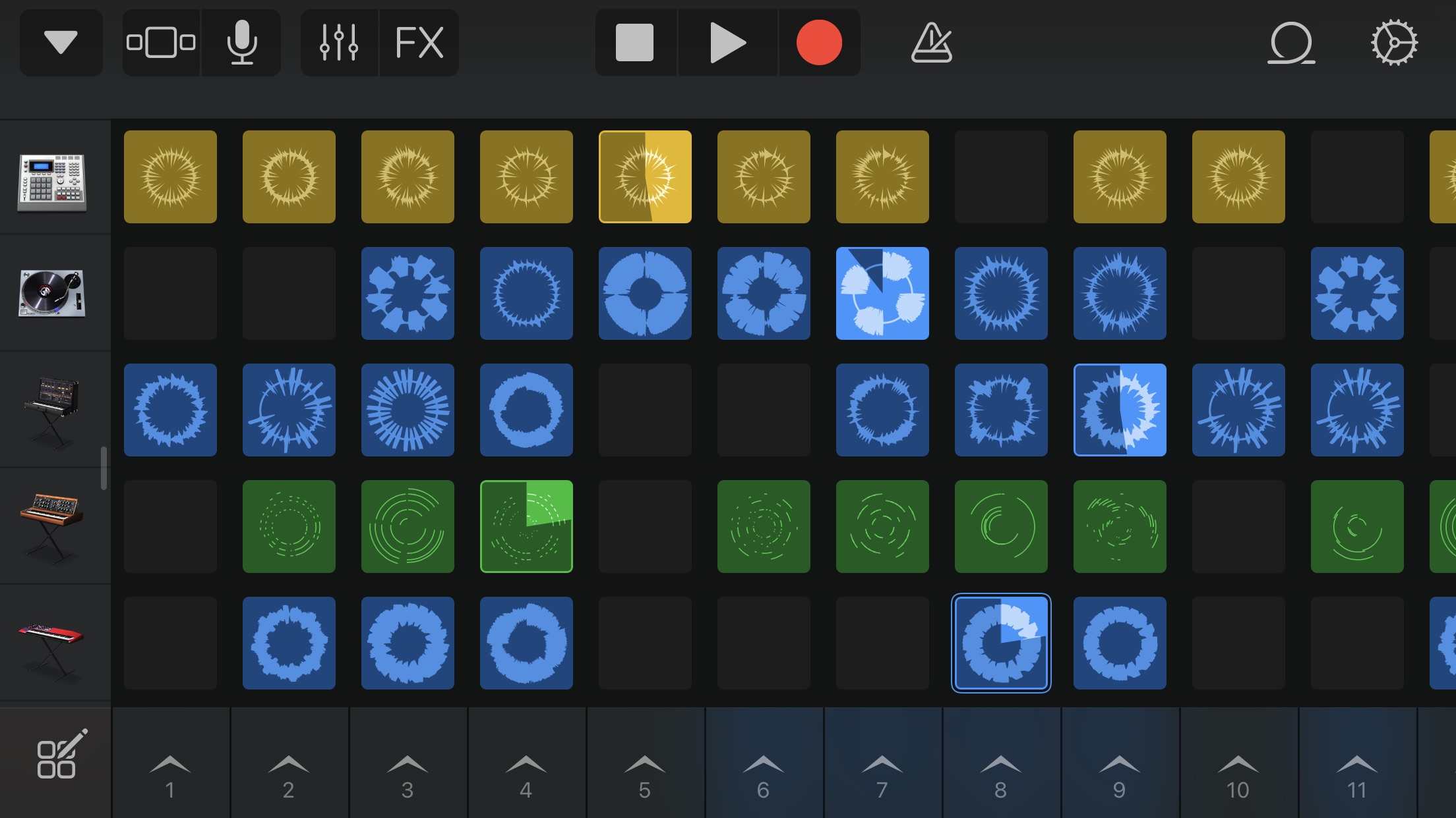 Screenshot do app GarageBand