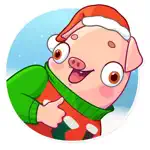 Christmas Piggy Funny Sticker App Cancel