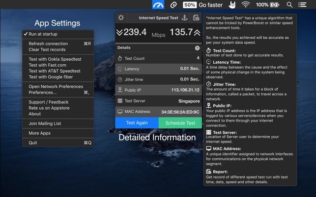 ‎速度測試應用程序 Internet Speed Screenshot