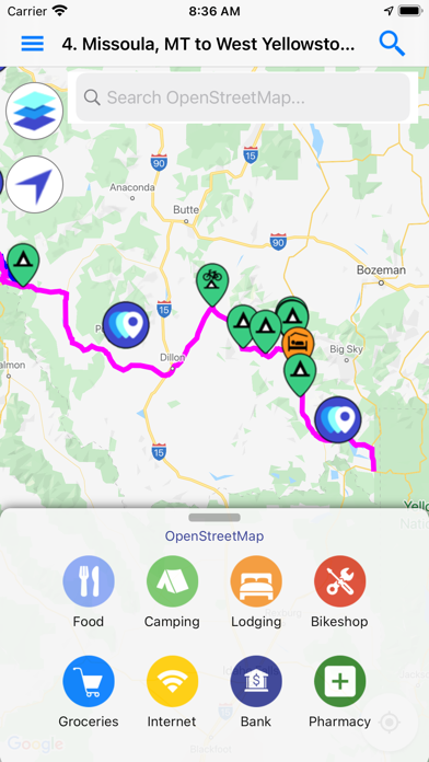 Bicycle Route Navigator Screenshot