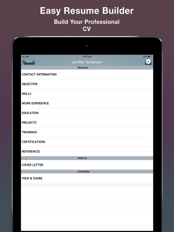 Screenshot #4 for Easy Resume Builder : CV Maker