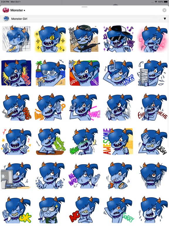 Crazy Monster Stickers iPad screenshot 2 - Stickers app