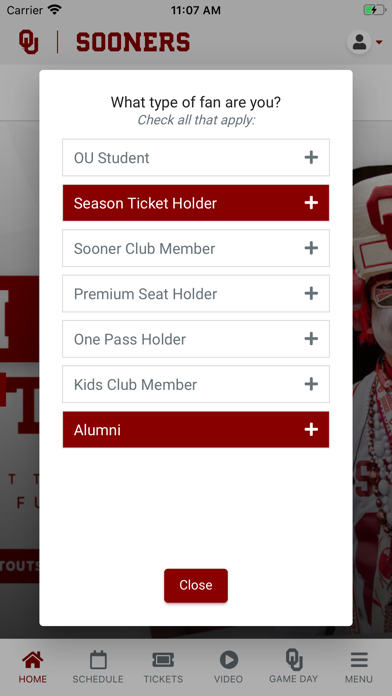 Oklahoma Sooners Screenshot