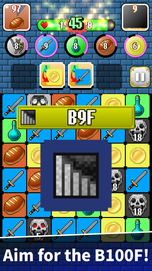 #4. Puzzle&Sword Dungeon RPG PZL (iOS) 由: Koji Sato