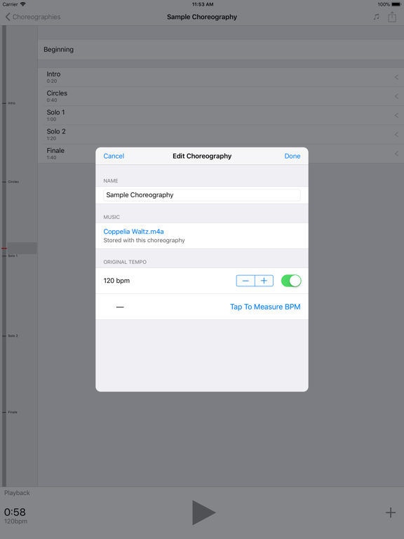 DanceMaster iPad screenshot 4 - Music app