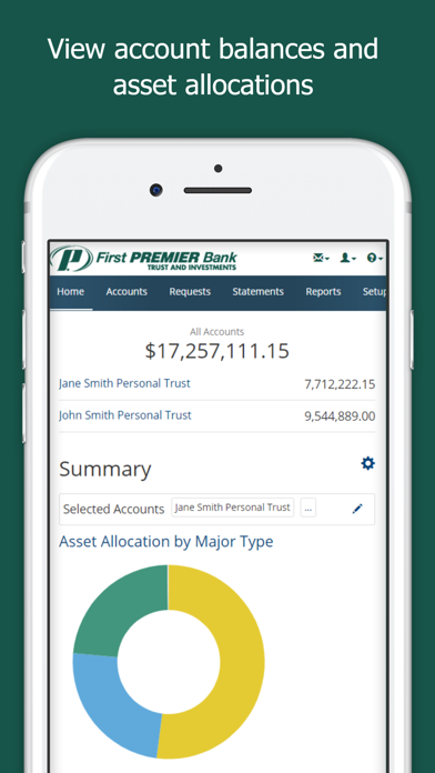 First PREMIER Bank Trust Screenshot