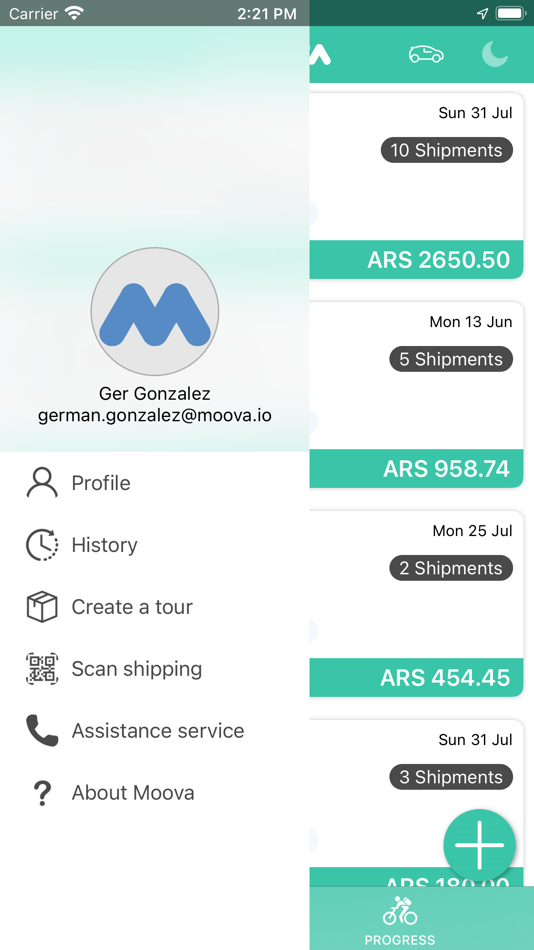 #4. Moova, app for couriers (iOS) By: Moova