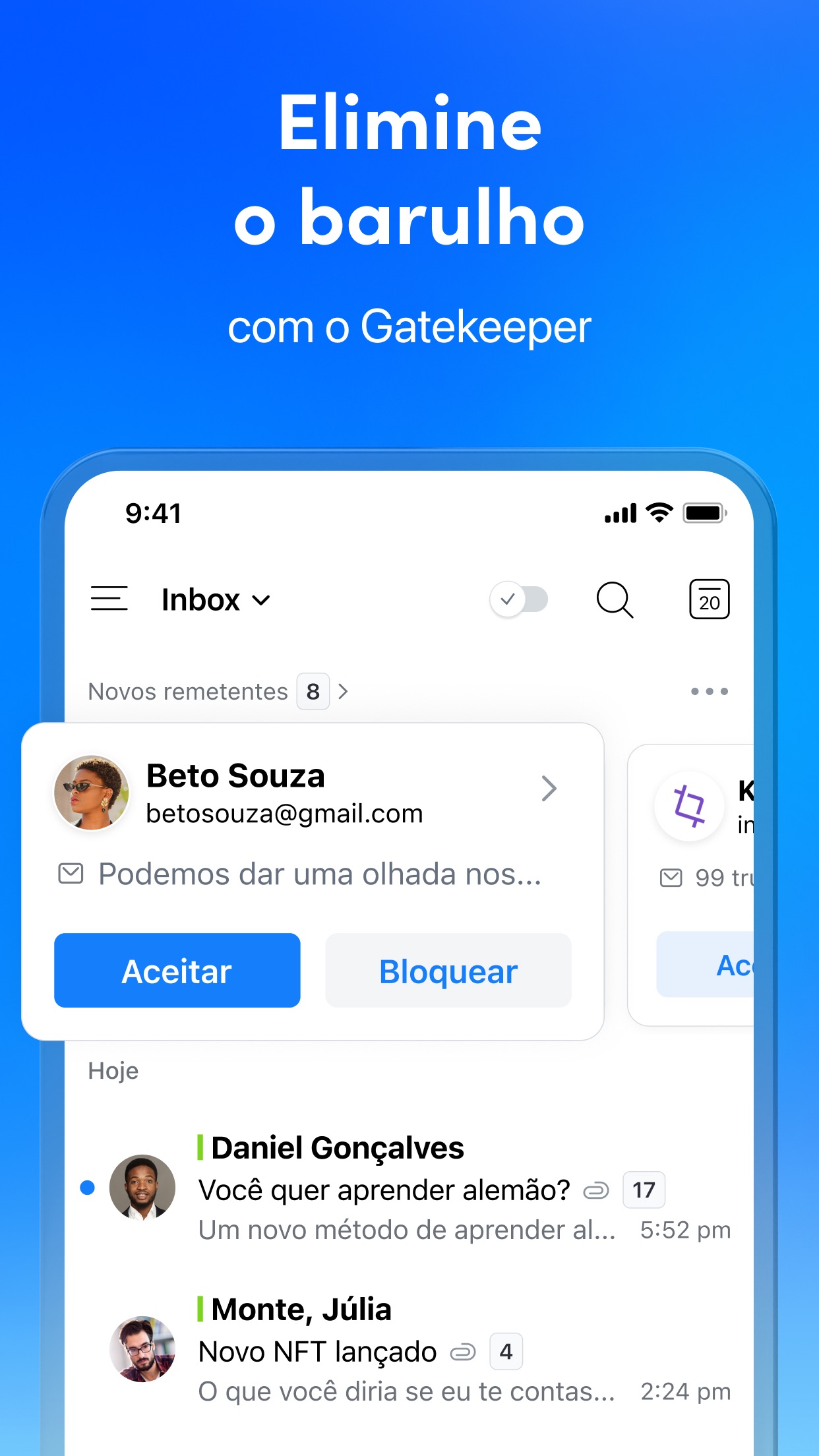 Screenshot do app Spark Mail: E-mail com IA