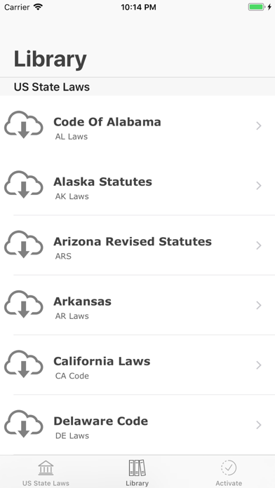 US Laws, State Law Library Screenshot