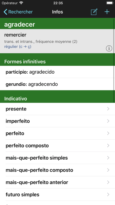 Screenshot #2 pour Portuguese Verbs & Conjugation