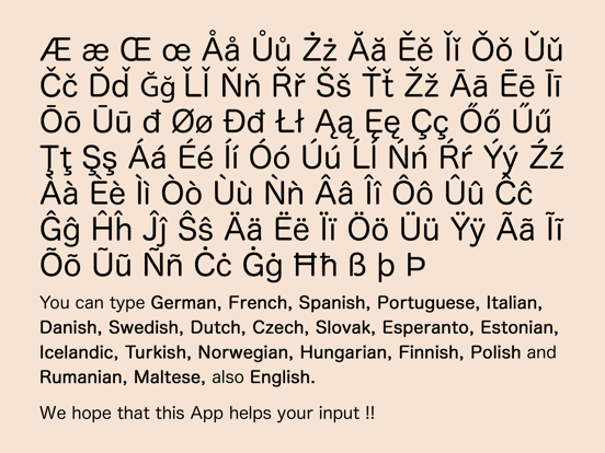 Arrow Keys Latin Mail Keyboard iPad screenshot