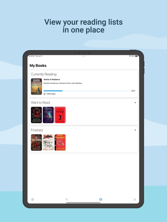 Luna - Book Tracker & TBR List iPad screenshot 7 - Productivity app