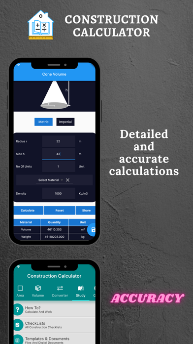 Construction Calculator A1 Pro screenshot 2