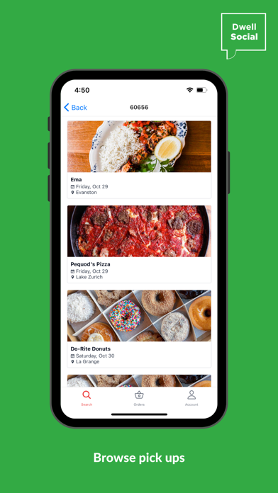 DwellSocial: Food Delivery Screenshot