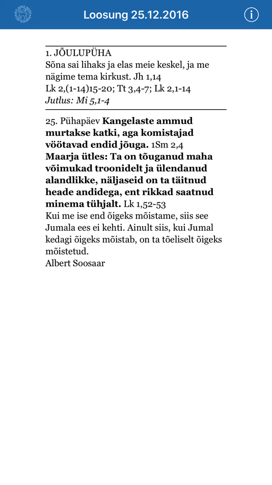 #1. Kalender.NET (iOS) Podle: Eesti Piibliselts