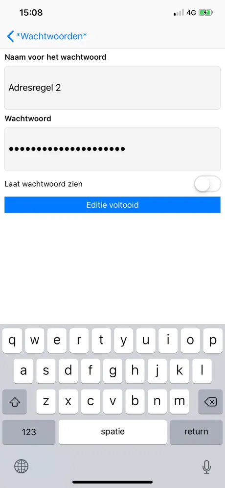 *Wachtwoorde* Kopiëren Plakken
