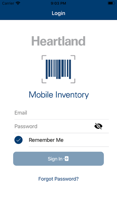 Heartland Mobile Inventory Screenshot